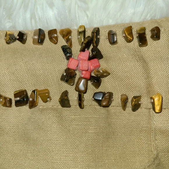 LARRY LEVINE PETITE Women's Beaded Crop Pants. Front Pockets. SIZE 8P - Picture 5 of 11